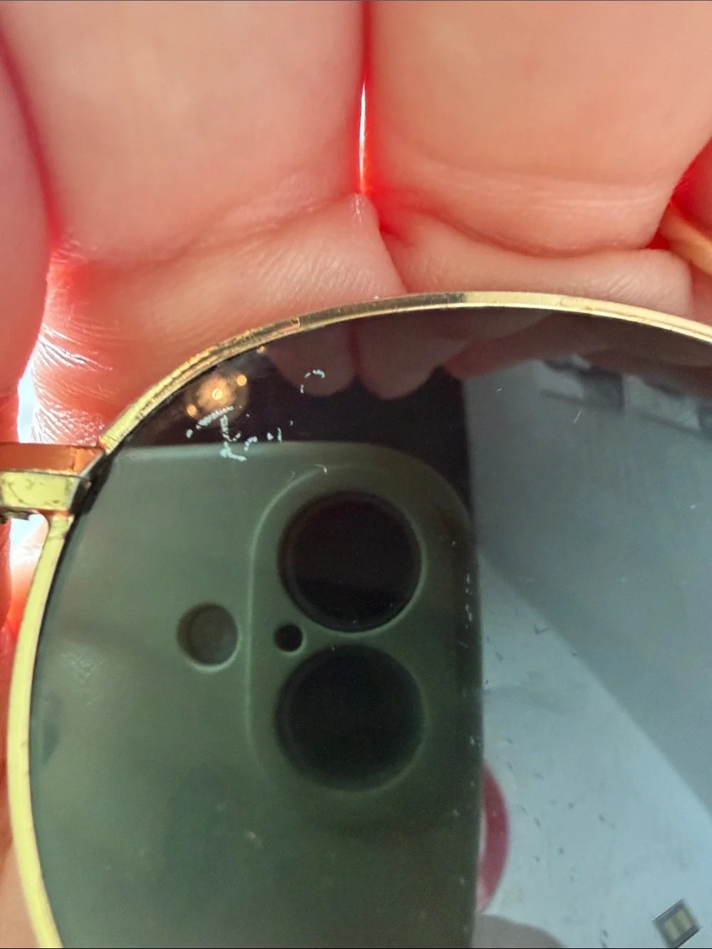 Ray-Ban Gold Frame Sunglasses with Dark Green Lenses